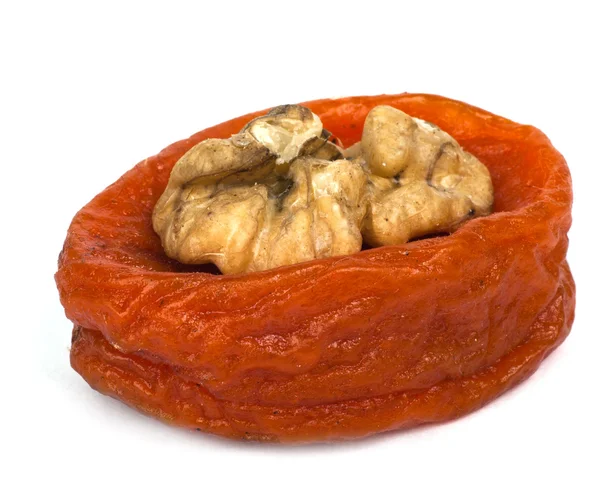 Getrocknete Aprikosen und Walnüsse — Stockfoto
