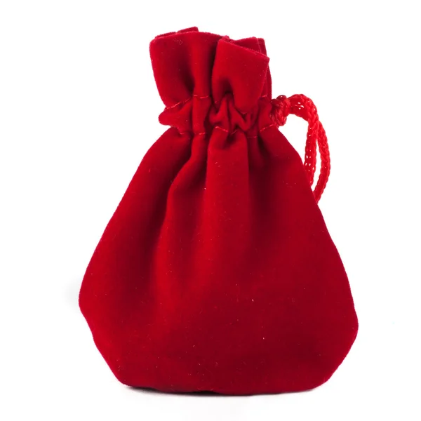 Beyaz zemin üzerine kırmızı çanta — Stok fotoğraf
