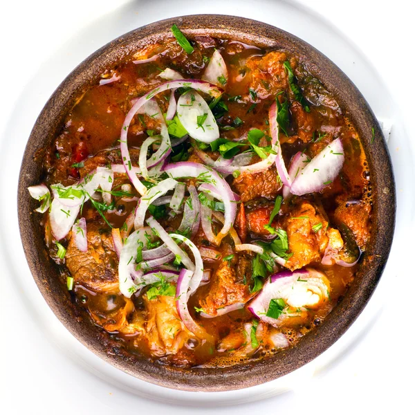 Stew beef with onion and pomegranate — Stock Photo, Image