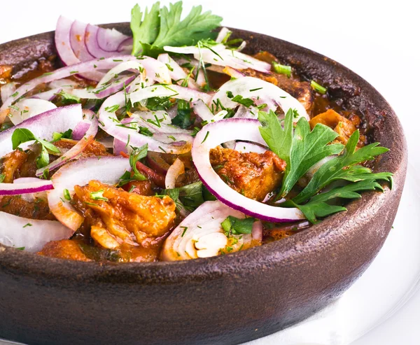 Stew beef with onion and pomegranate — Stock Photo, Image