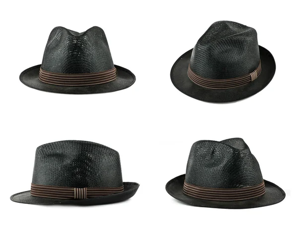 Conjunto de sombreros negros Fotos de stock