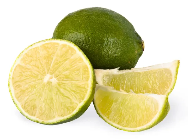 Fresh limes isolated on white — Stock Photo, Image