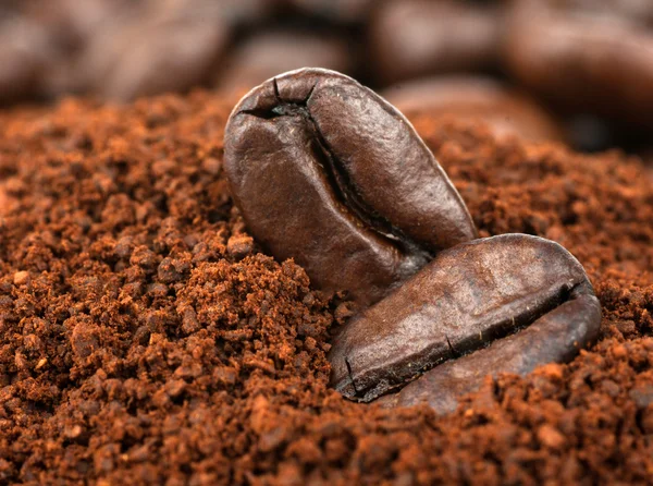 Coffee Beans and Granulated Instant Coffee — Stock Photo, Image