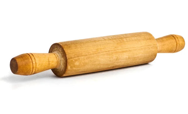Rodillo de madera sobre fondo blanco —  Fotos de Stock