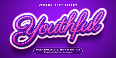 Metin efektleri 3d genç, düzenlenebilir metin biçimi