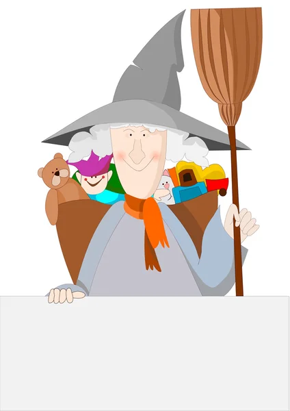 Befana with toys — Stock Vector