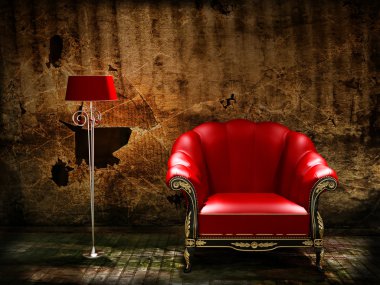 Grunge Styled Interior ( 3d render )
