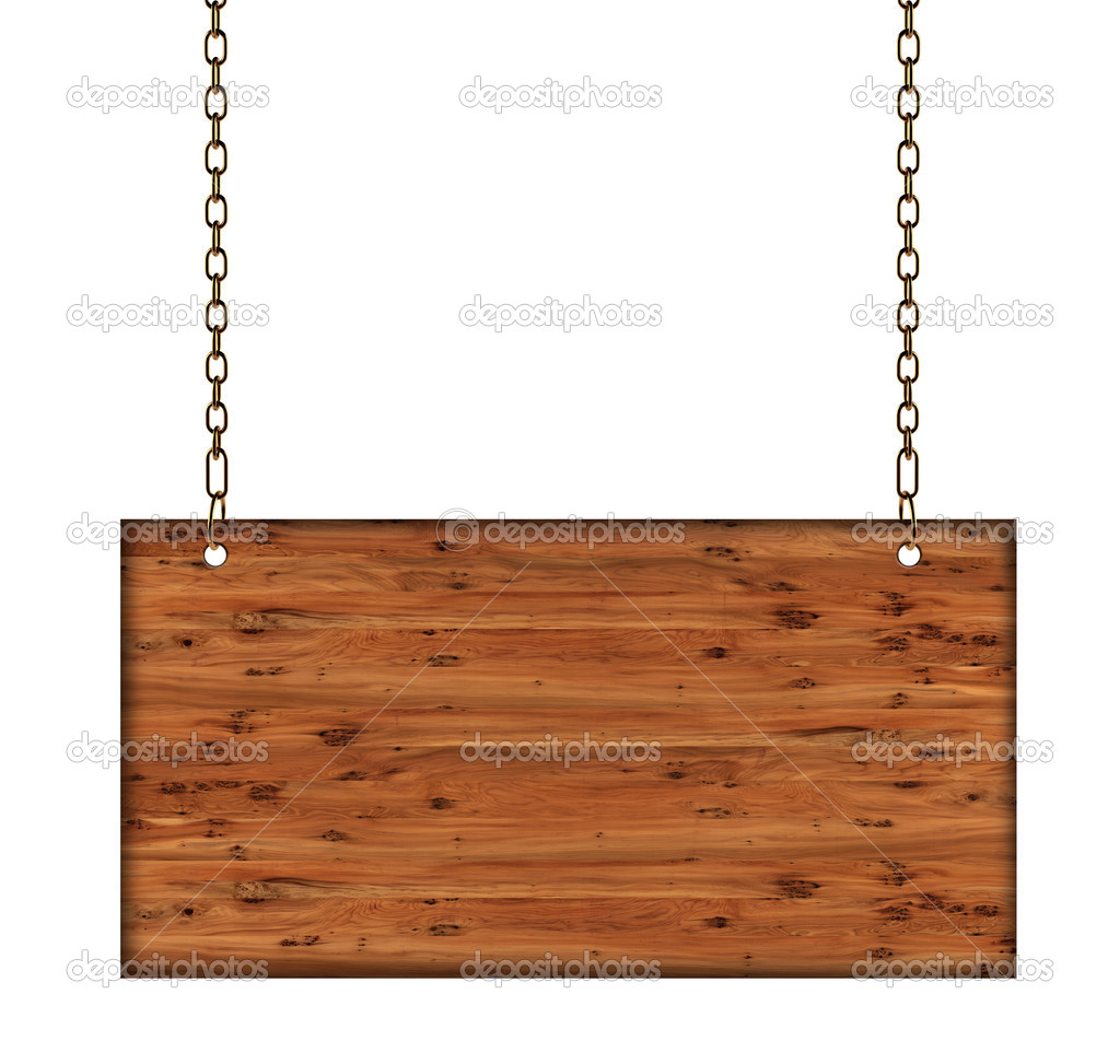 Wooden board on white