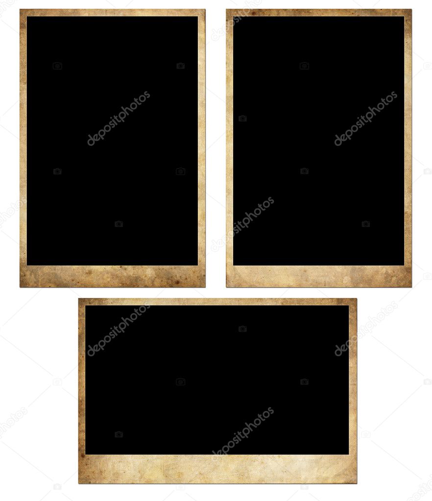 Old blank photos frames