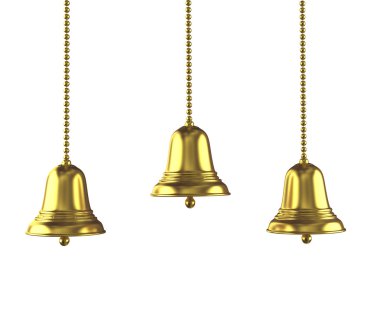 Beyaz arka planda Noel çanı ( 3d render )