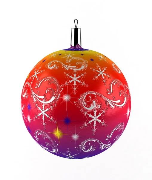 Bola de Natal no fundo branco (3d renderização  ) — Fotografia de Stock