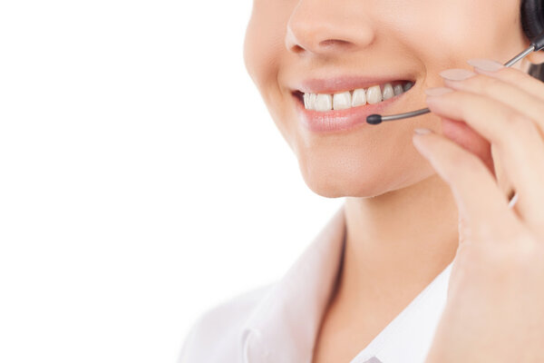 Young woman in headset