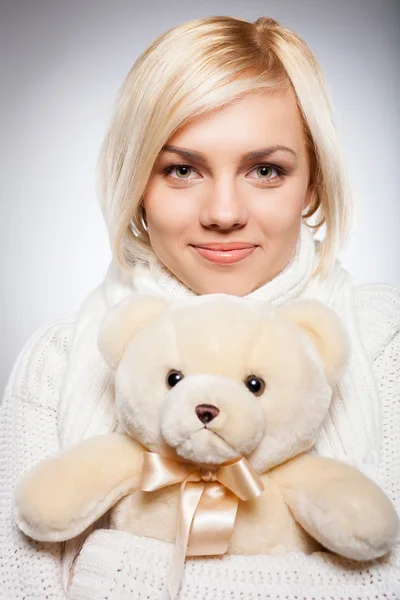 Girl with Teddy bear. — Stock Photo, Image