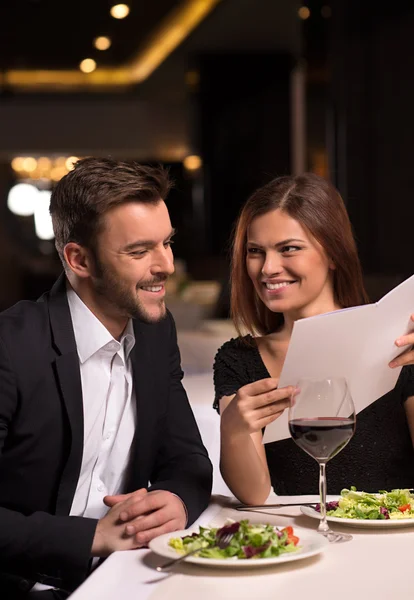 Looking at menu — Stock Photo, Image