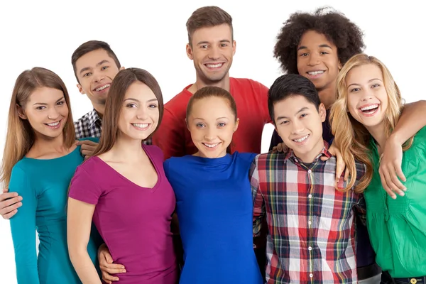 Group of cheerful young multi-ethnic people — Stock Photo, Image