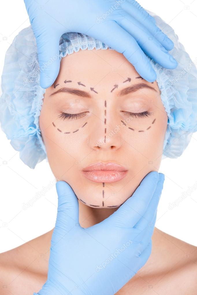 Preparation for facial surgery.