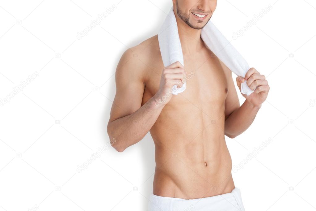 Man after shower.