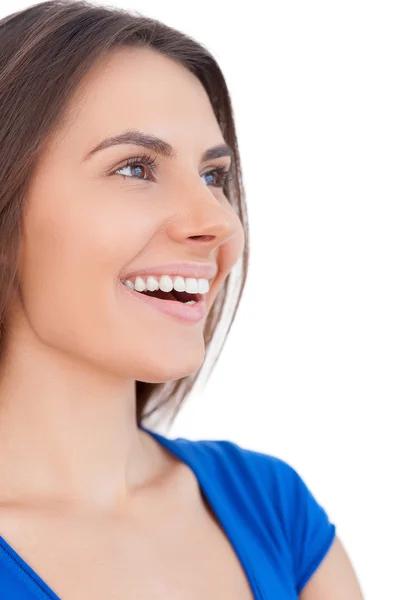 Beautiful young woman smiling — Stock Photo, Image