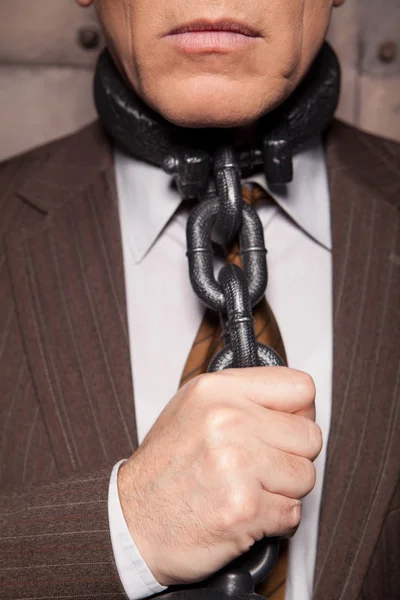 Chains on his neck — Stock Photo, Image