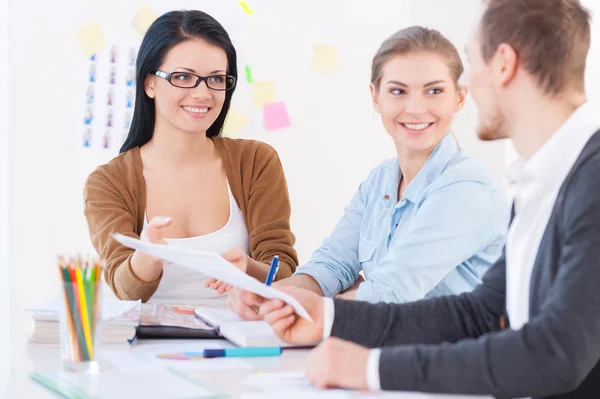 Group of three designers — Stock Photo, Image