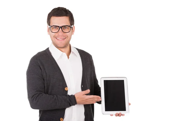 Presenting new digital tablet. — Stock Photo, Image