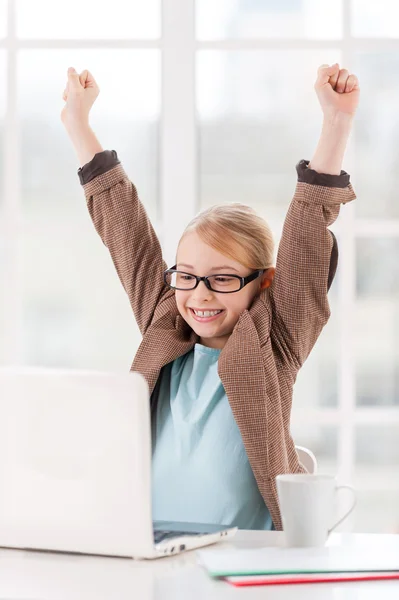 Little business lady. — Stock Photo, Image