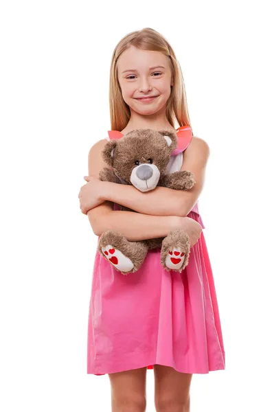 Little girl with teddy bear. — Stock Photo, Image