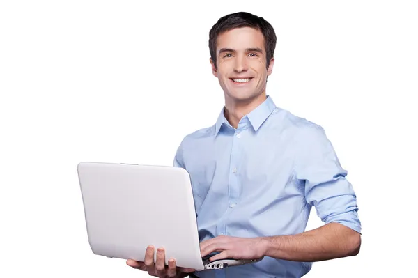 Handsome computer guy. — Stock Photo, Image