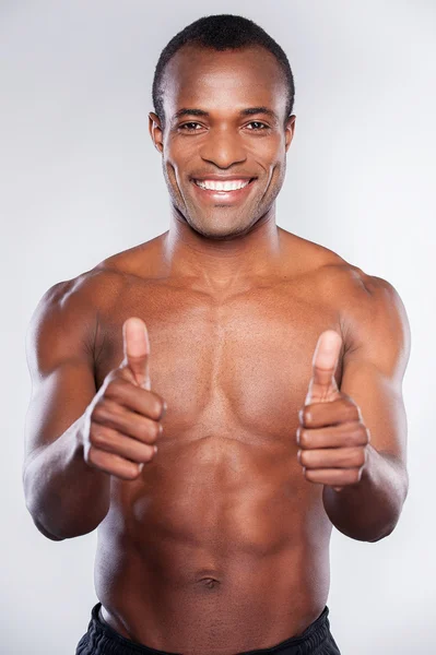 African man showing thumbs up — Stock Photo, Image