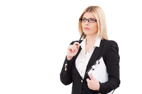 Thoughtful mature businesswoman — Stock Photo, Image