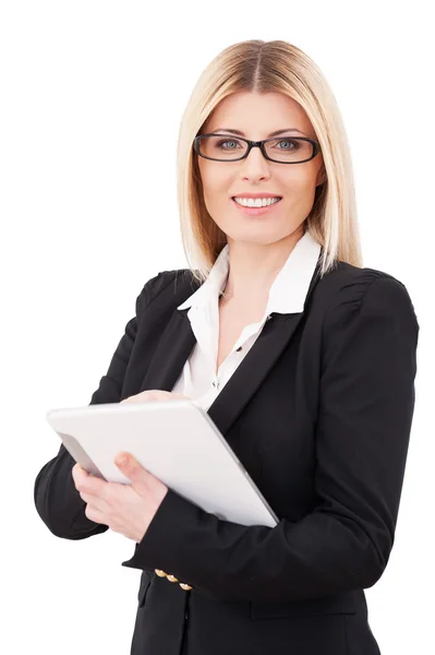 Businesswoman with digital tablet. — Stock Photo, Image