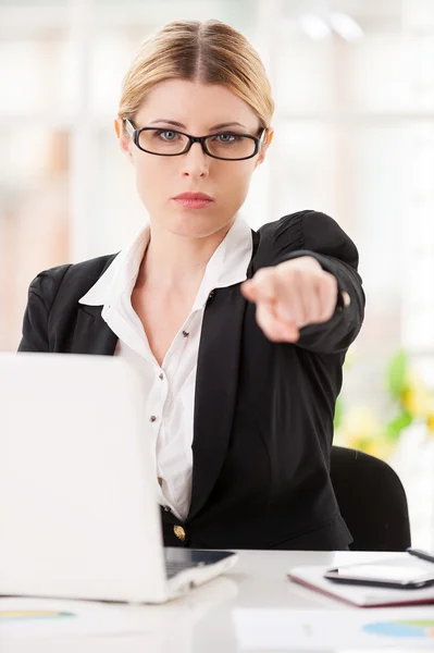 Woman in formal wear saying no Stock Image