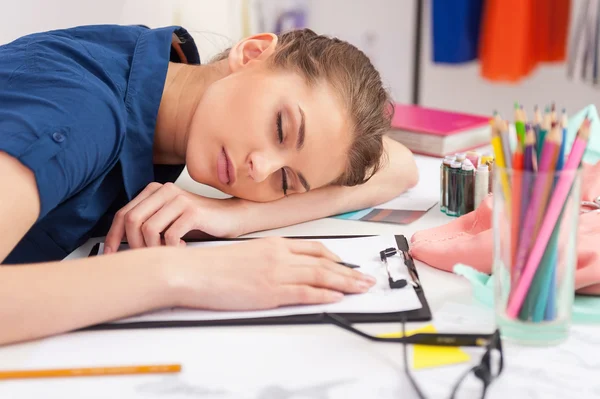 Tired fashion designer. — Stock Photo, Image