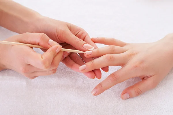 Przygotowanie paznokci manicure. — Zdjęcie stockowe