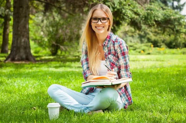 Preparazione agli esami all'aperto . — Foto Stock