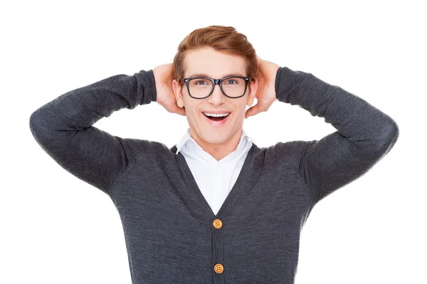 Man holding head in hands — Stock Photo, Image