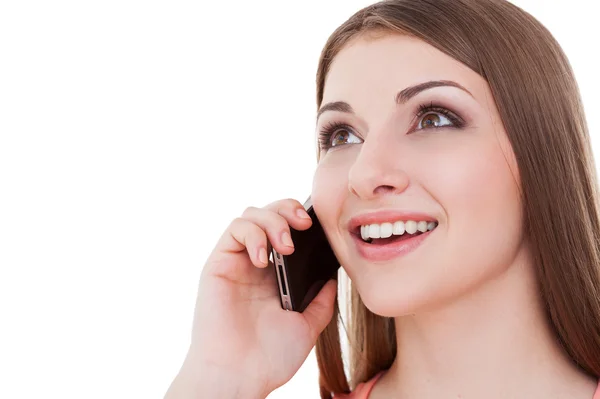 Woman talking on the mobile phone — Stock Photo, Image