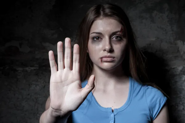 Woman stretching out hand — Stock Photo, Image