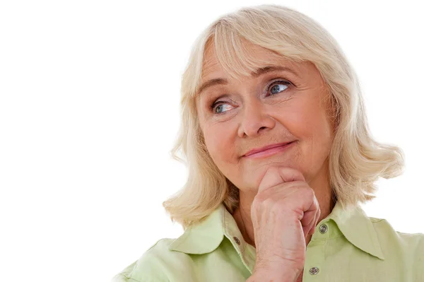 Thoughtful senior woman — Stock Photo, Image