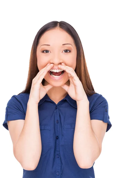 Asian woman shouting — Stock Photo, Image