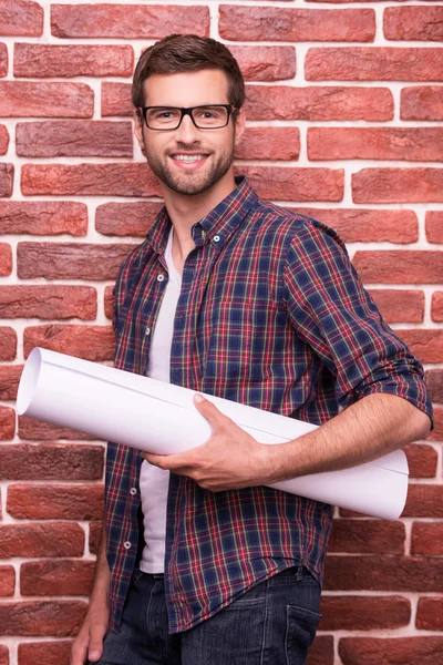 Confident architect. — Stock Photo, Image