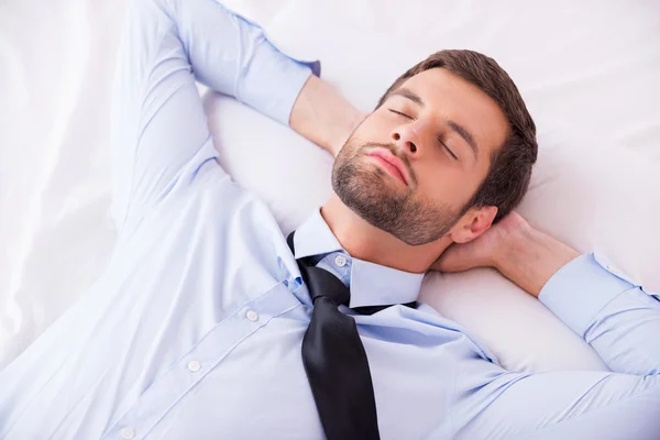 Businessman sleeping. — Stock Photo, Image