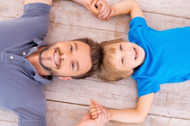 Happy dad and son. clipart
