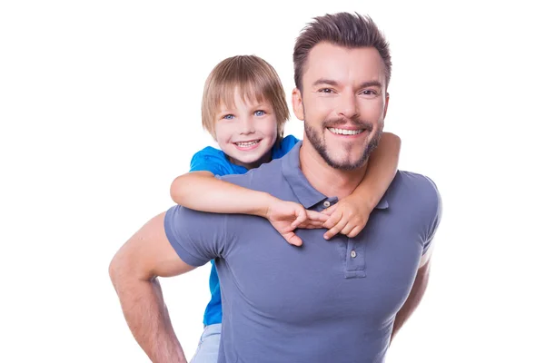 Gelukkige vader en zoon. — Stockfoto