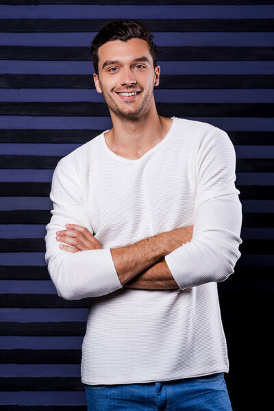 Man in white sweater