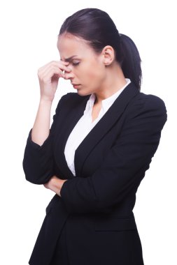 Depresyonda ve umutsuz kadın resmi kıyafeti