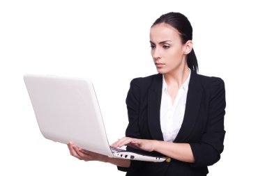 Businesswoman surfing the net. clipart