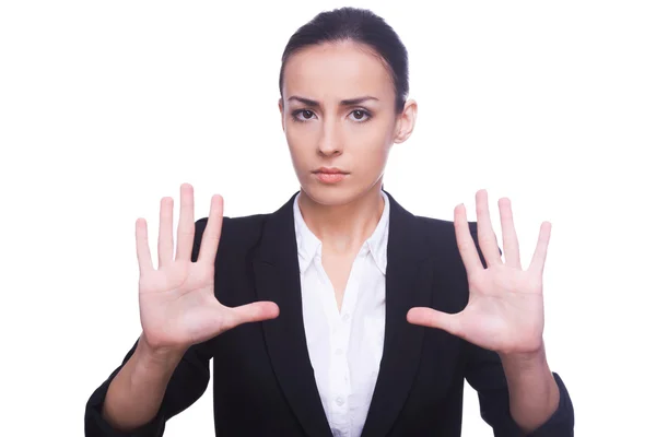 Frau zeigt ihre Handflächen — Stockfoto