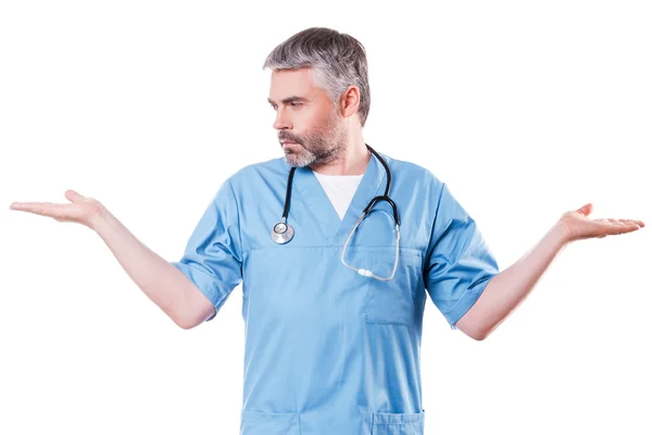 Chirurg trzymania spacji kopii — Zdjęcie stockowe