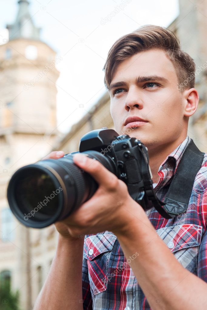Confident photographer.